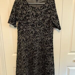 Lands' End Black A-line Scoop Neck Dress